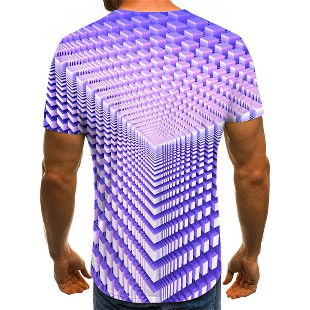 3D Graphic Printed Short Sleeve Shirts  Geometric 3D
