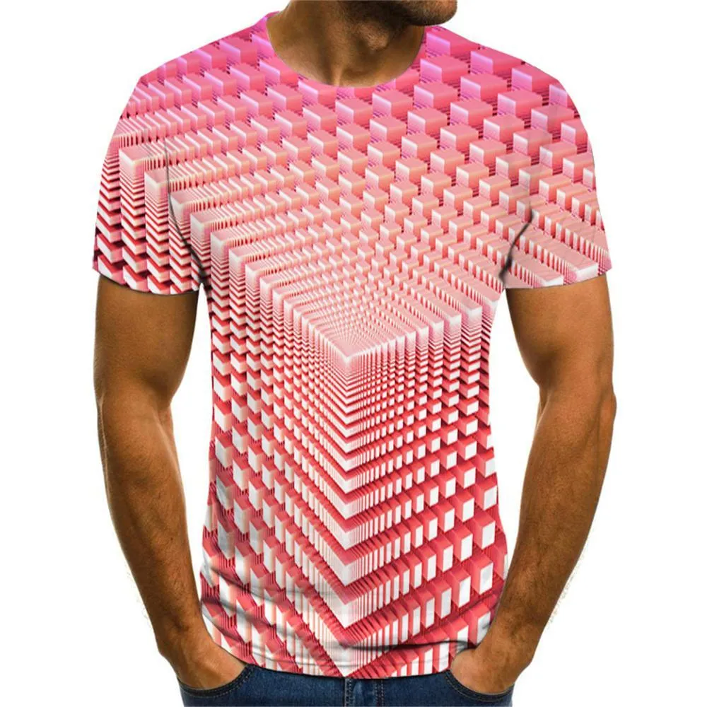 3D Graphic Printed Short Sleeve Shirts  Geometric 3D