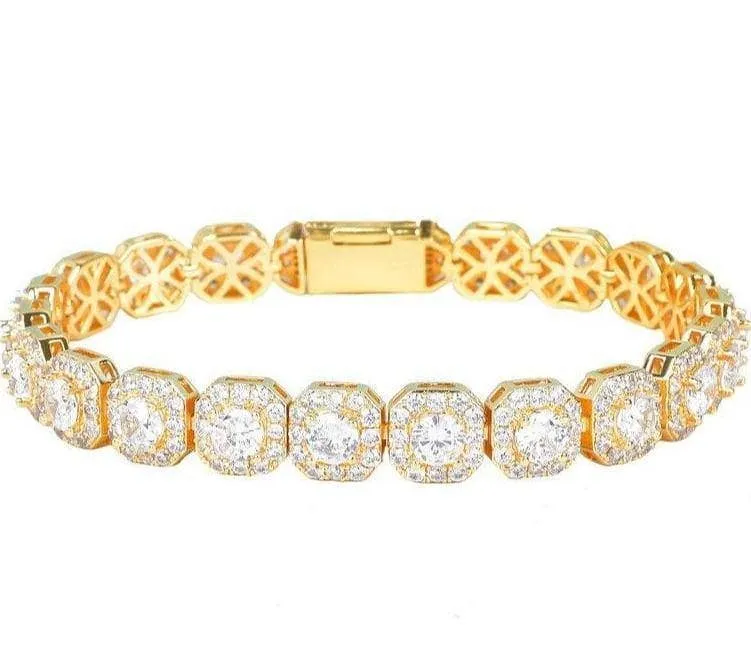 9mm Square Hip Hop Diamond Bracelet