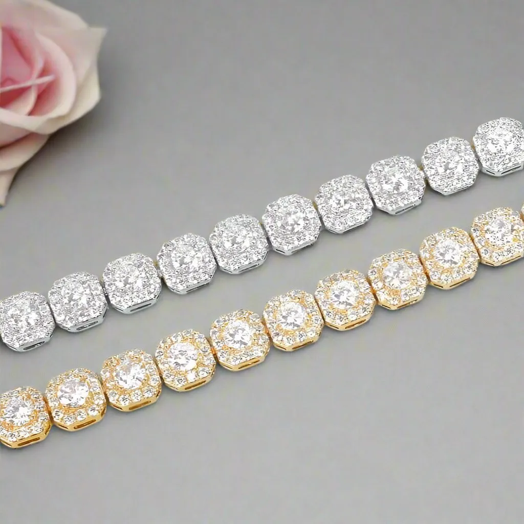 9mm Square Hip Hop Diamond Bracelet