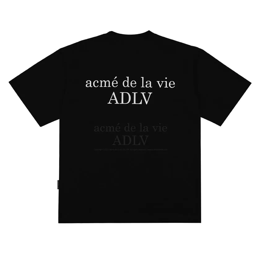 acmé de la vie (ADLV) Baby Face Black Red Heart Glasses Short Sleeve T-Shirt Black