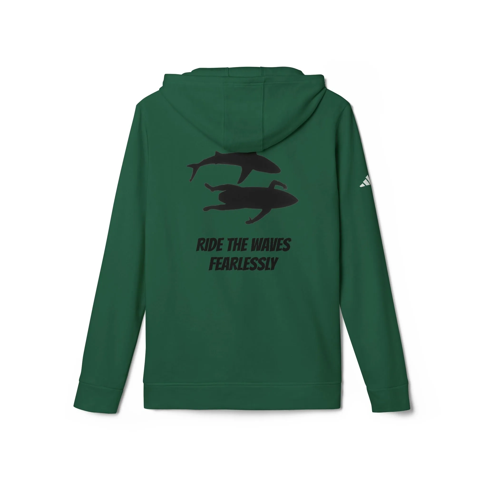 adidas® Unisex Fleece Hoodie Ride the Waves Fearlessly by Mariu del Campo.