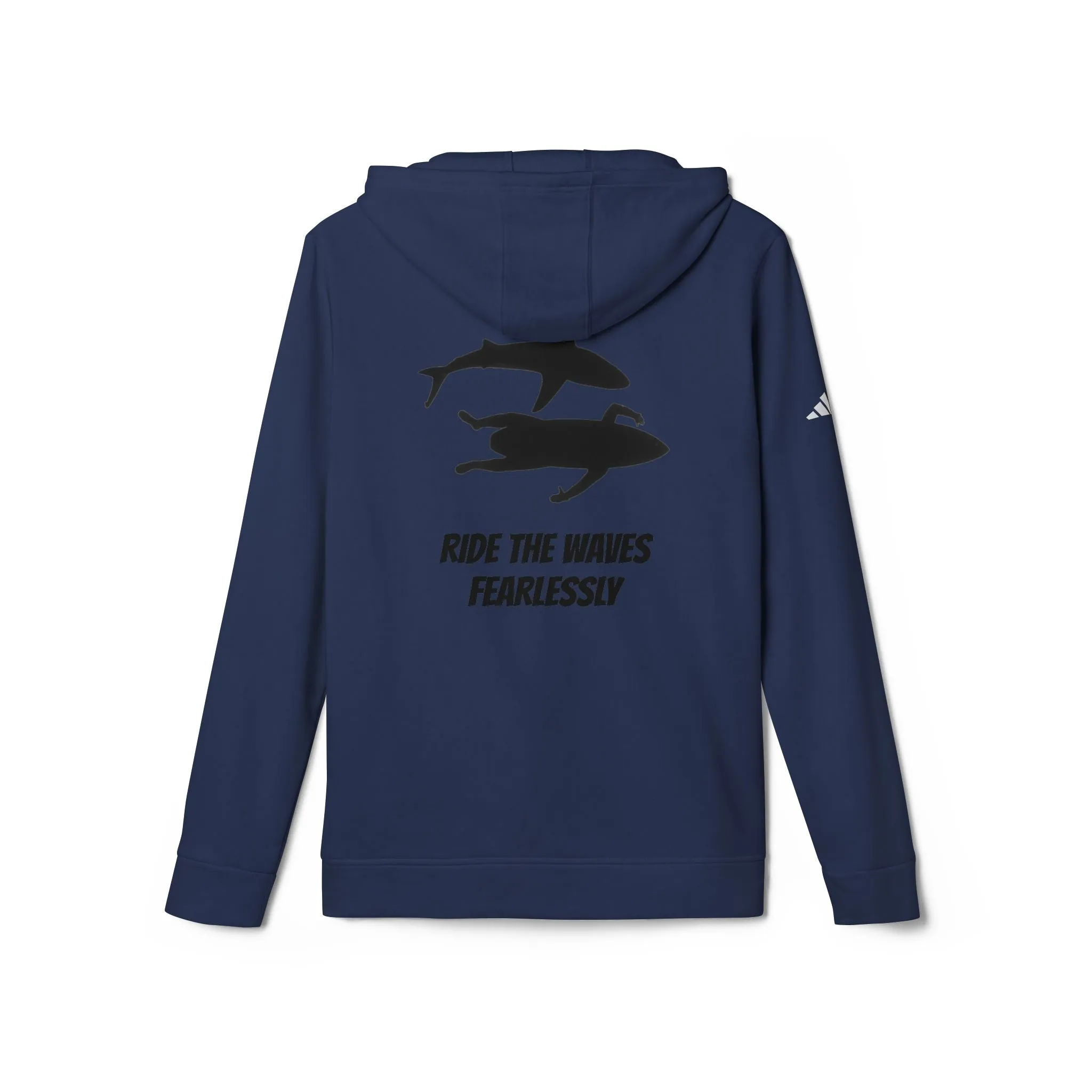 adidas® Unisex Fleece Hoodie Ride the Waves Fearlessly by Mariu del Campo.