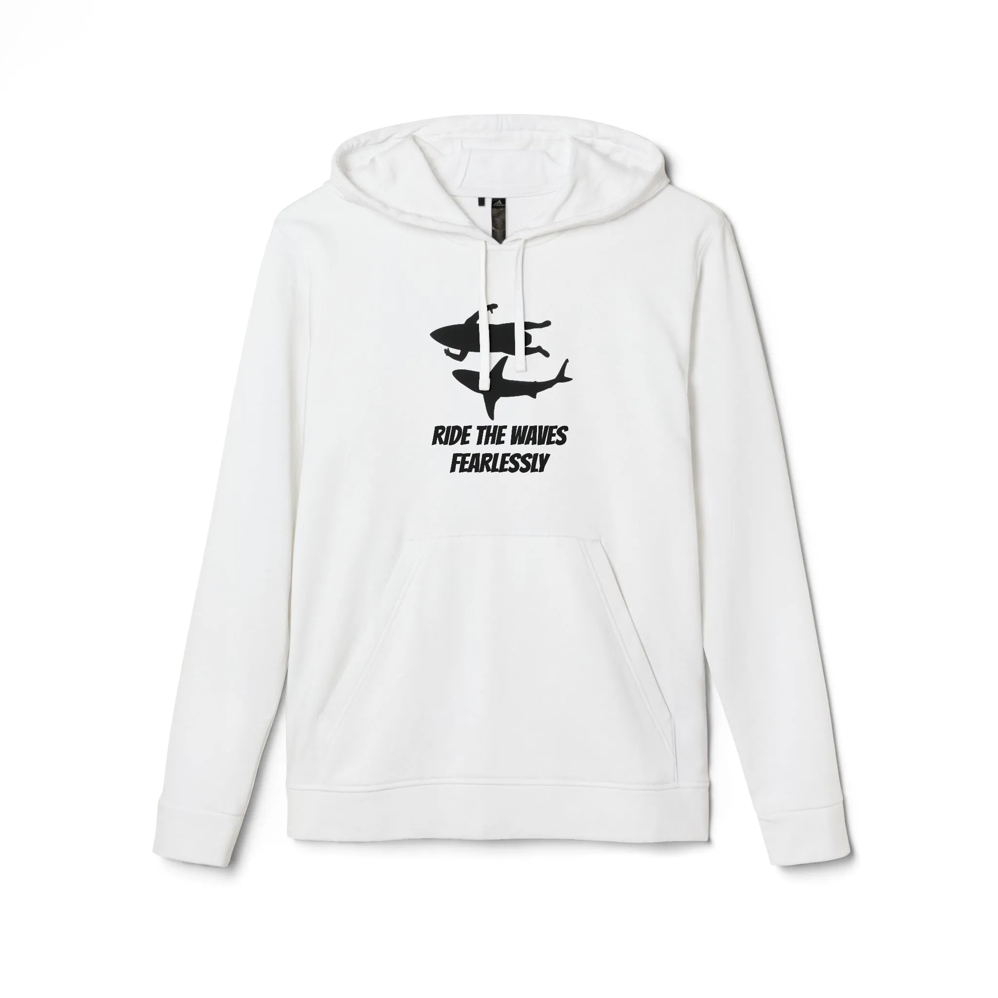 adidas® Unisex Fleece Hoodie Ride the Waves Fearlessly by Mariu del Campo.