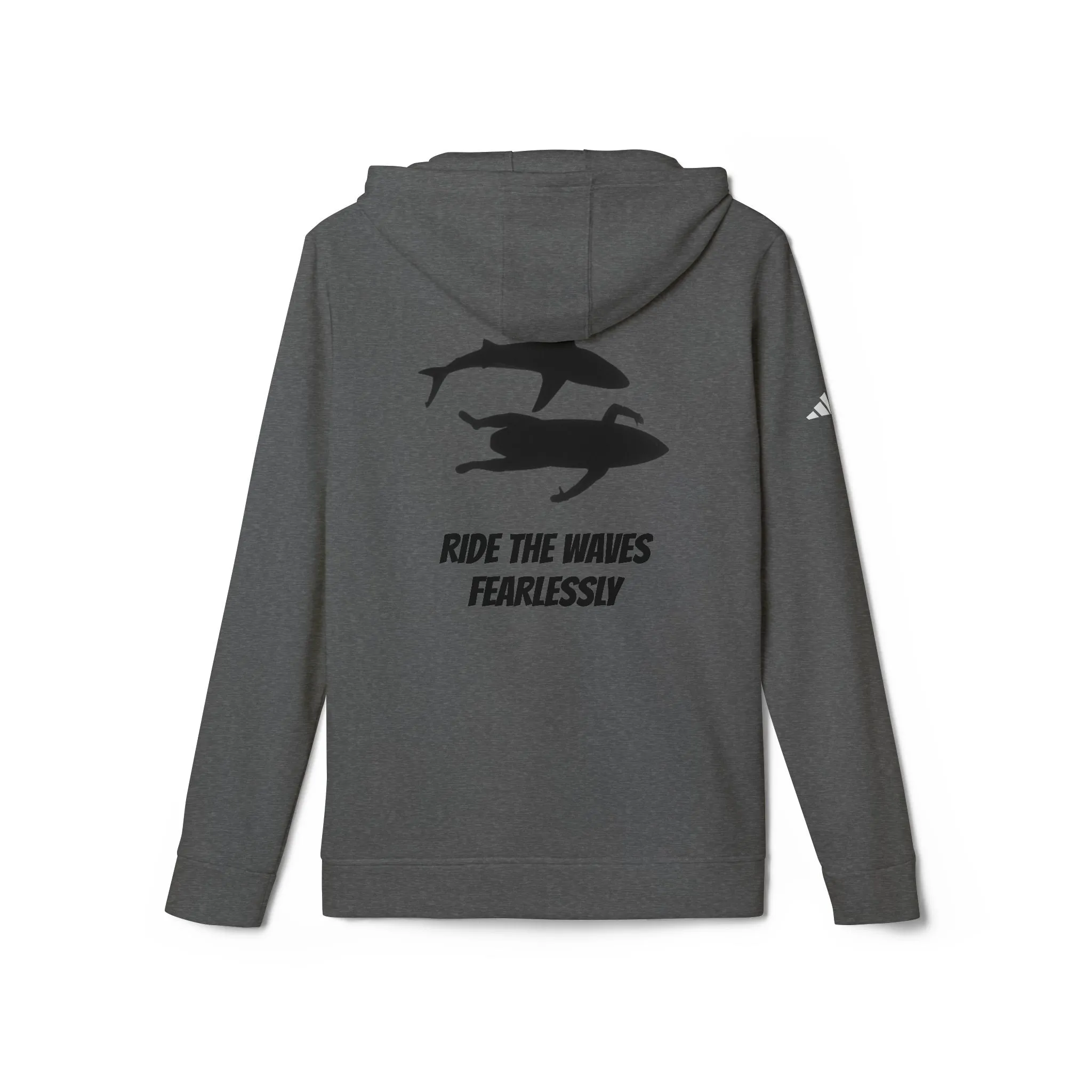 adidas® Unisex Fleece Hoodie Ride the Waves Fearlessly by Mariu del Campo.