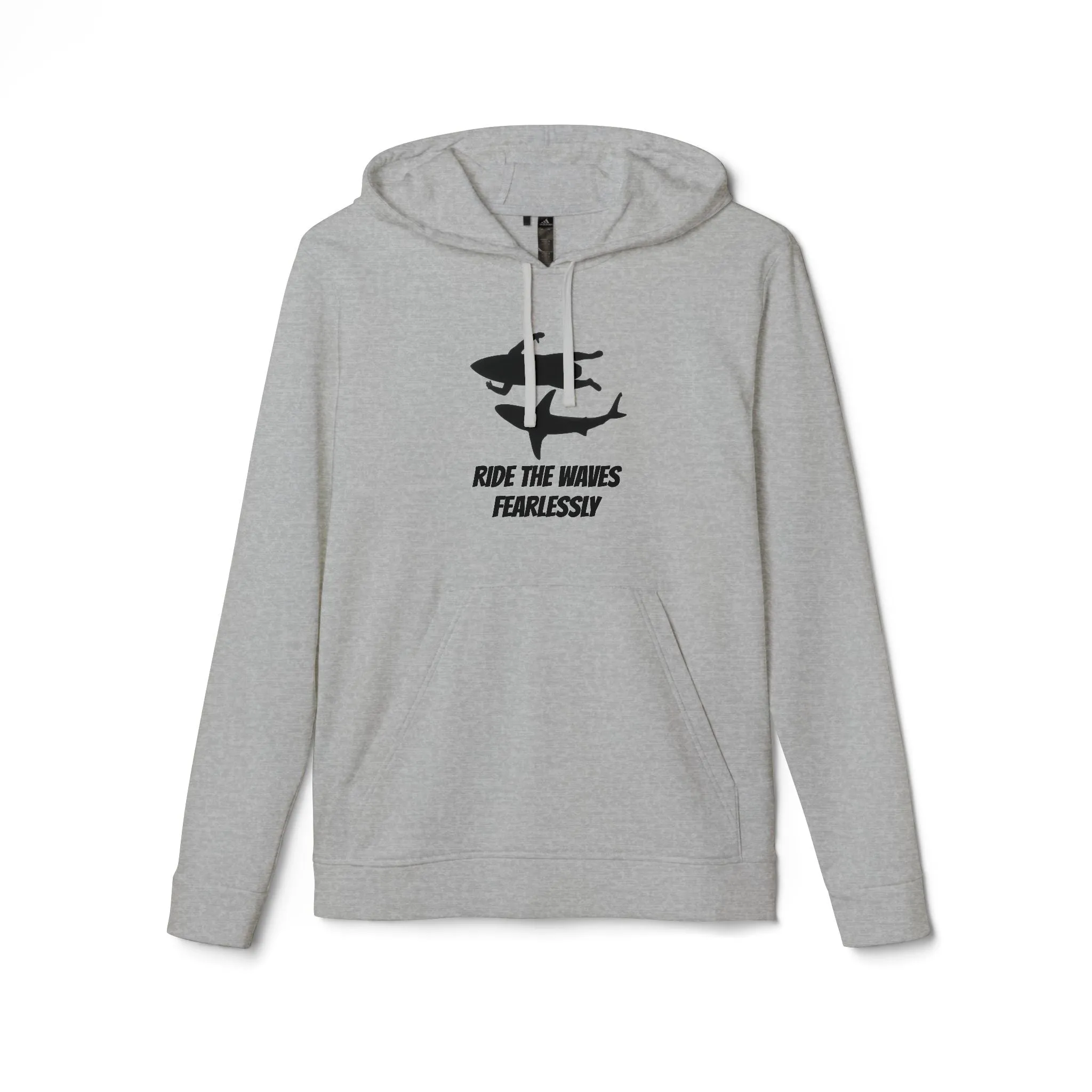 adidas® Unisex Fleece Hoodie Ride the Waves Fearlessly by Mariu del Campo.