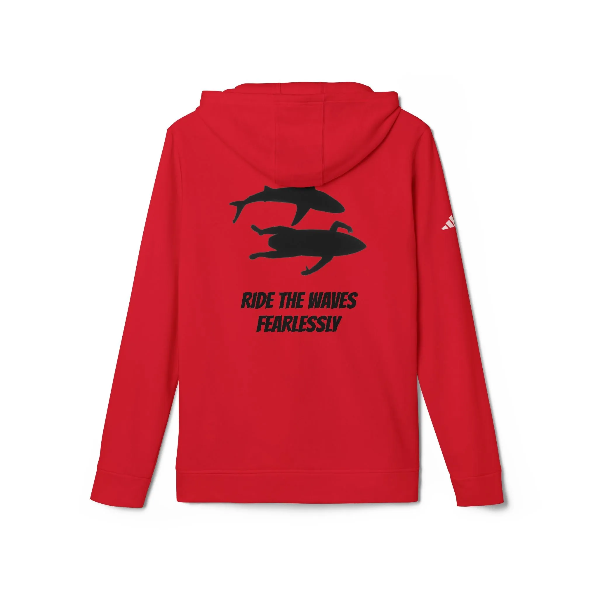adidas® Unisex Fleece Hoodie Ride the Waves Fearlessly by Mariu del Campo.