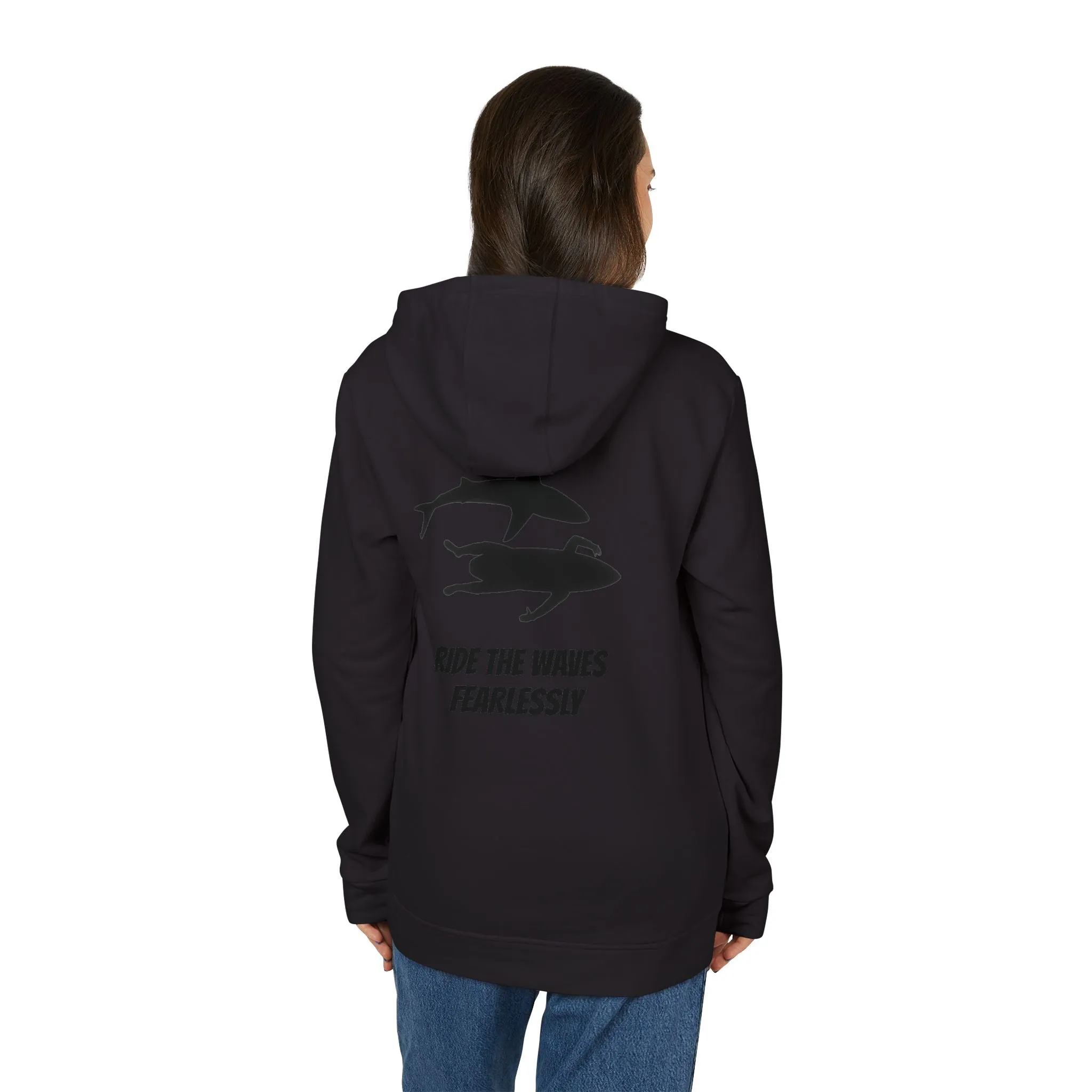 adidas® Unisex Fleece Hoodie Ride the Waves Fearlessly by Mariu del Campo.