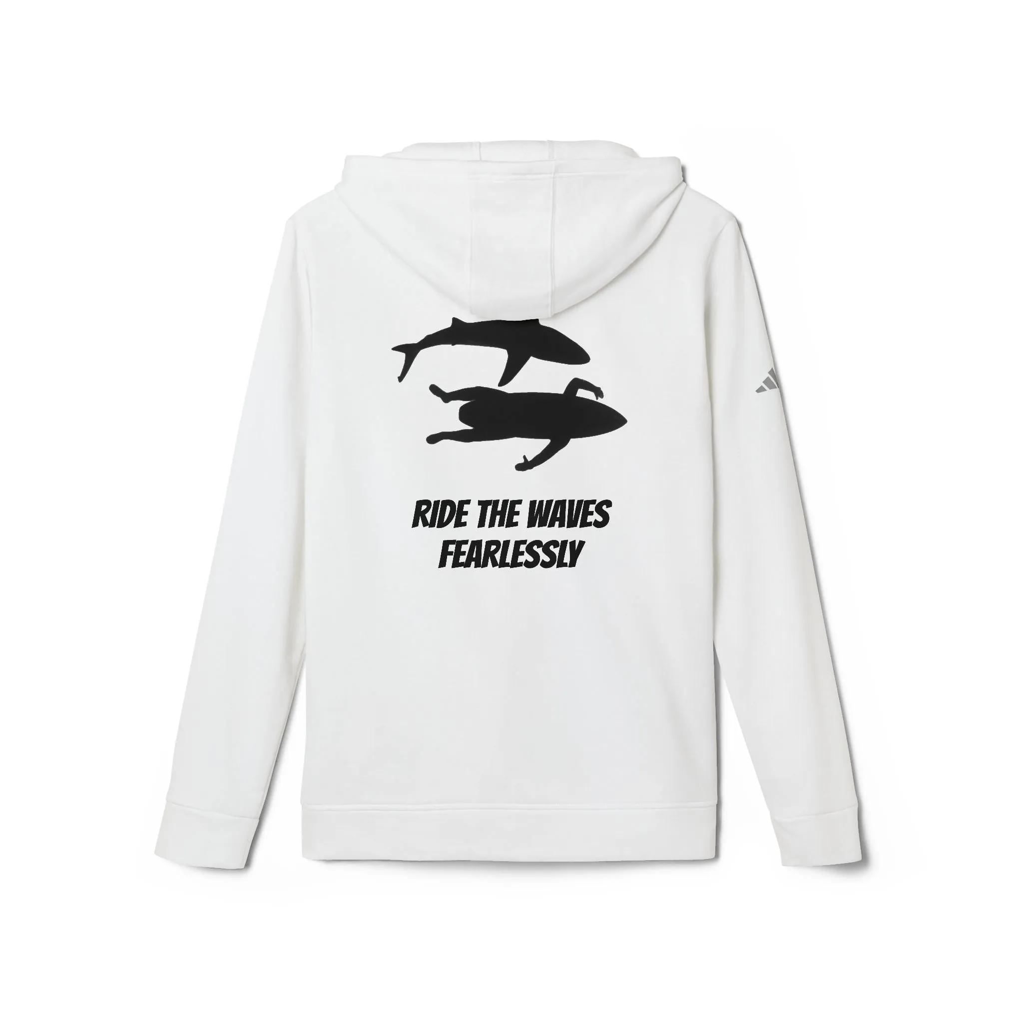 adidas® Unisex Fleece Hoodie Ride the Waves Fearlessly by Mariu del Campo.
