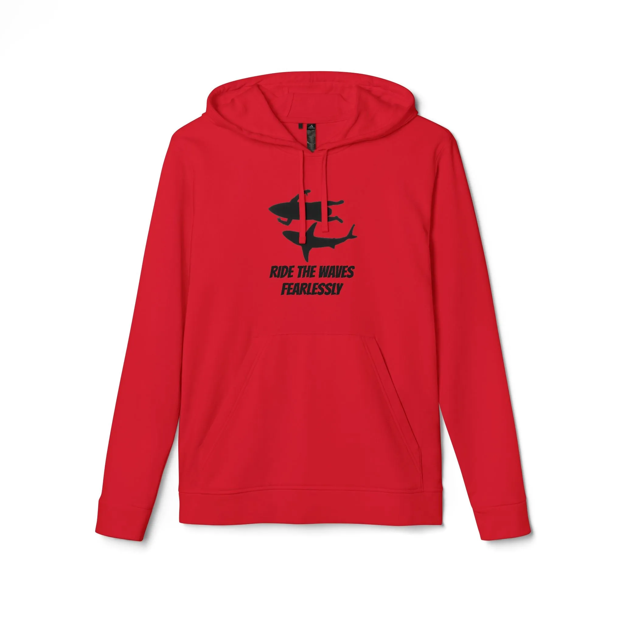 adidas® Unisex Fleece Hoodie Ride the Waves Fearlessly by Mariu del Campo.