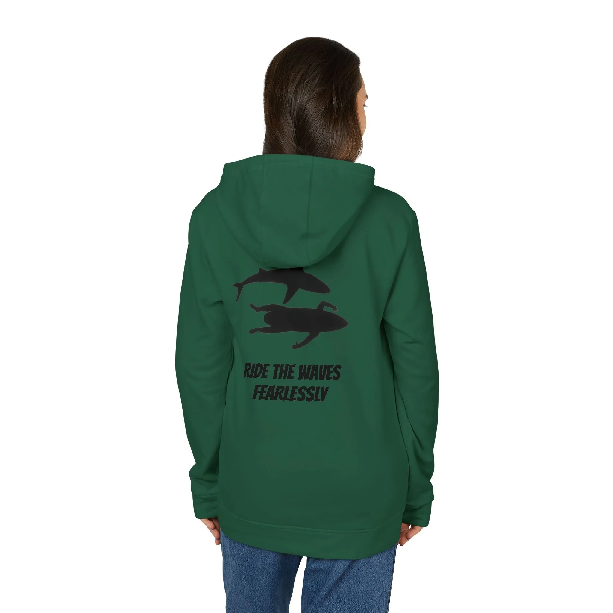 adidas® Unisex Fleece Hoodie Ride the Waves Fearlessly by Mariu del Campo.