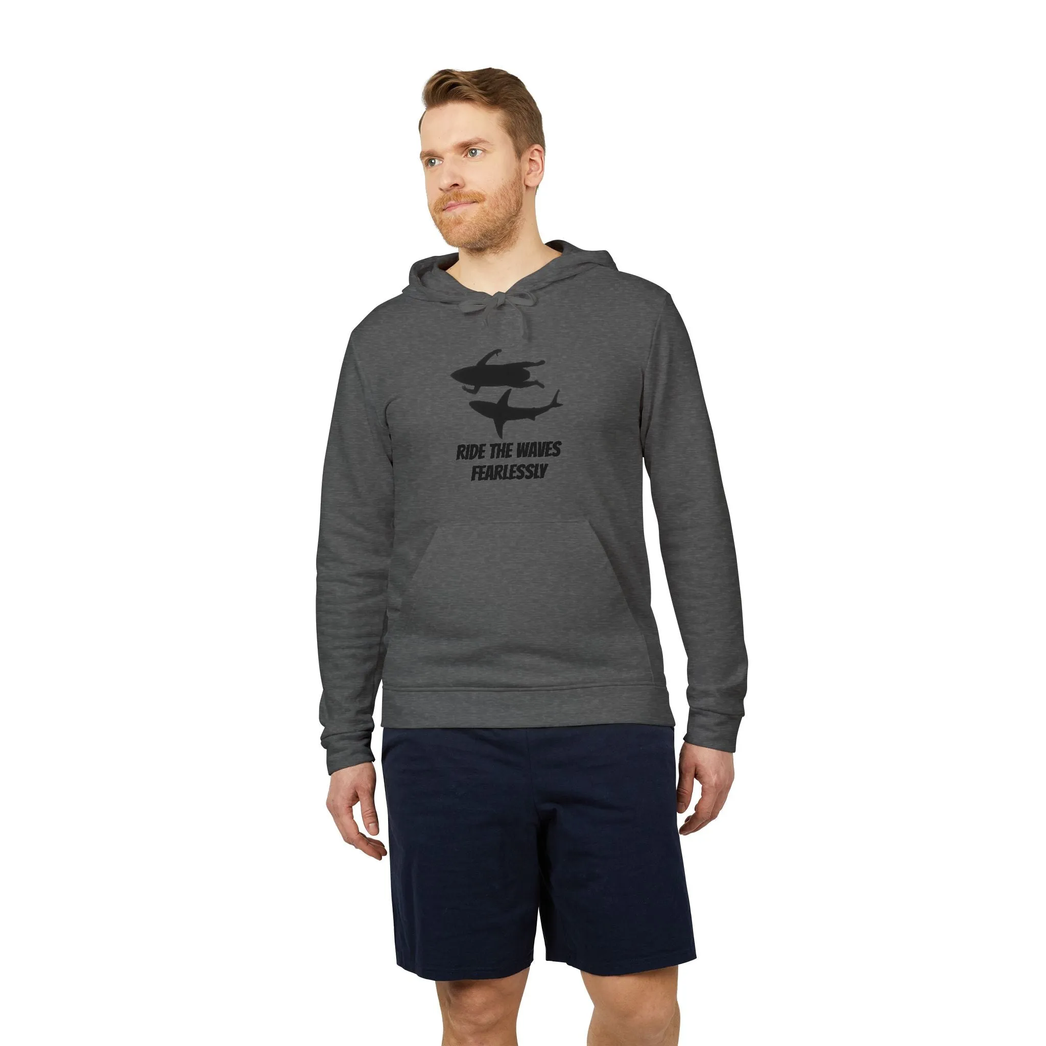 adidas® Unisex Fleece Hoodie Ride the Waves Fearlessly by Mariu del Campo.
