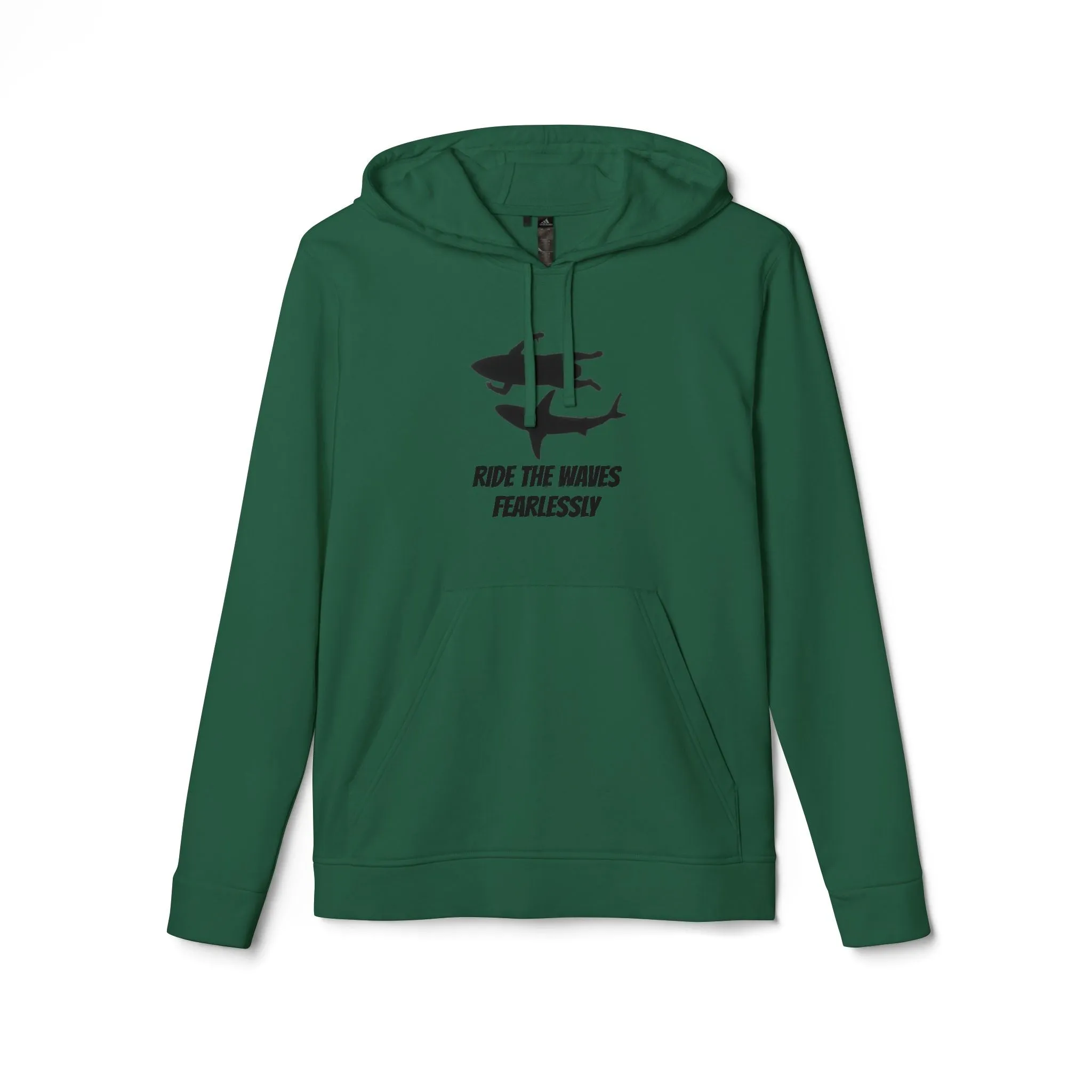 adidas® Unisex Fleece Hoodie Ride the Waves Fearlessly by Mariu del Campo.
