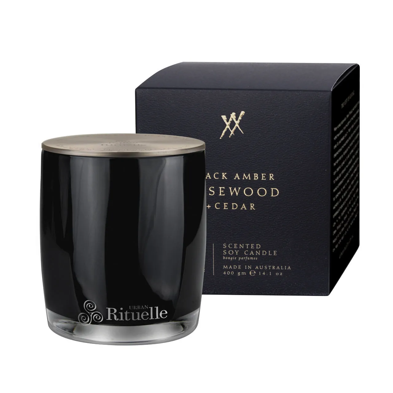 Alchemy Black Amber, Rosewood & Cedar Scented Soy Candle - 400g