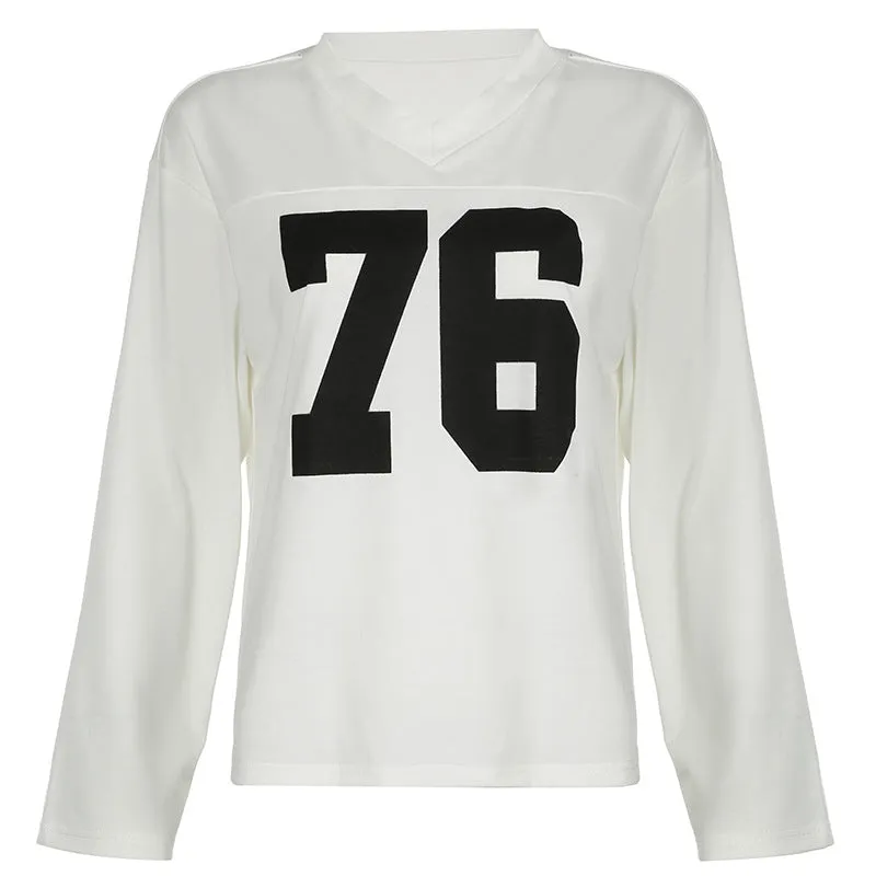 American street style-sleeved T-shirt