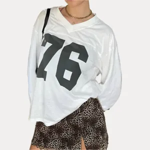 American street style-sleeved T-shirt
