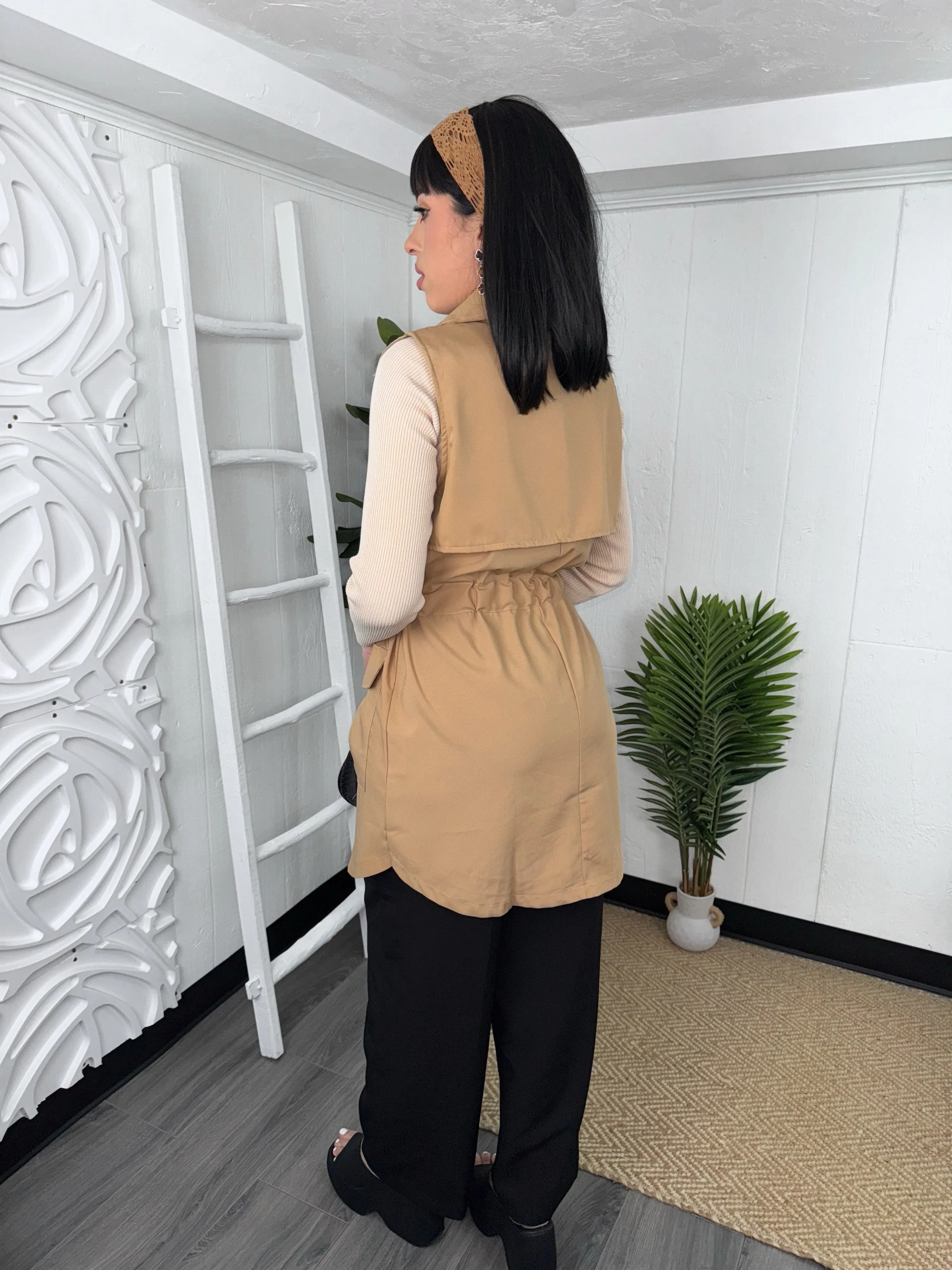 Beige Cargo Vest (C53)
