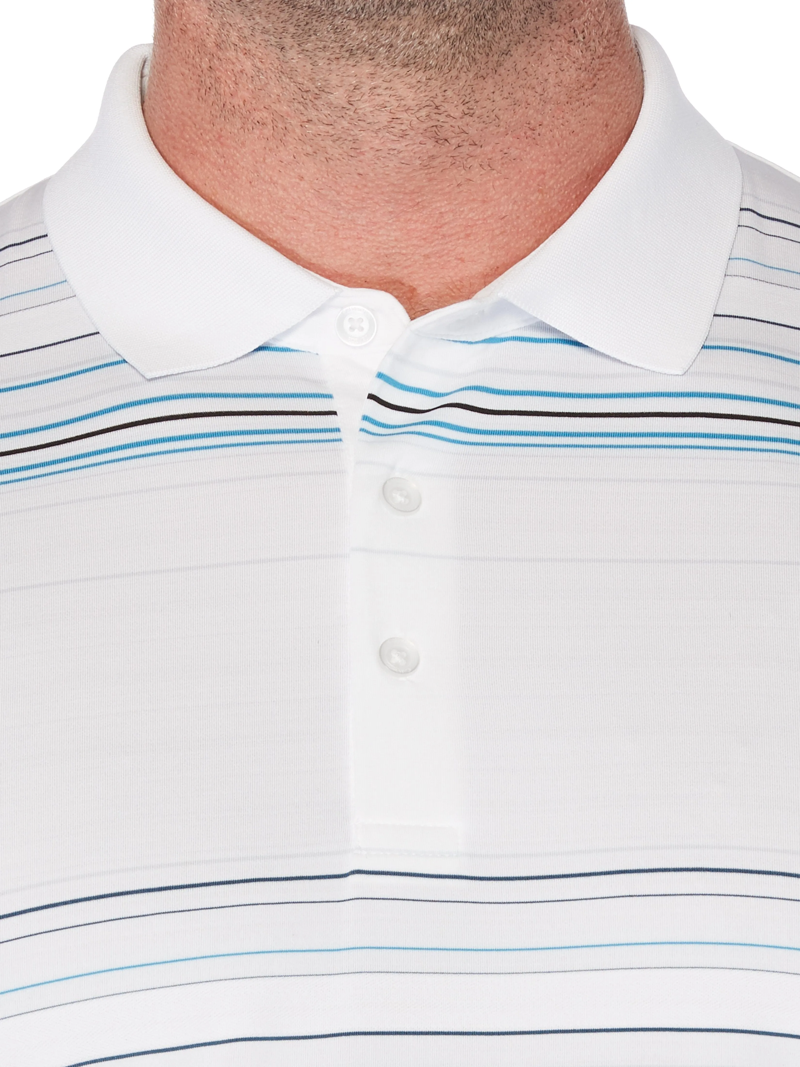 Big & Tall Fine Line Roadmap Stripe Polo