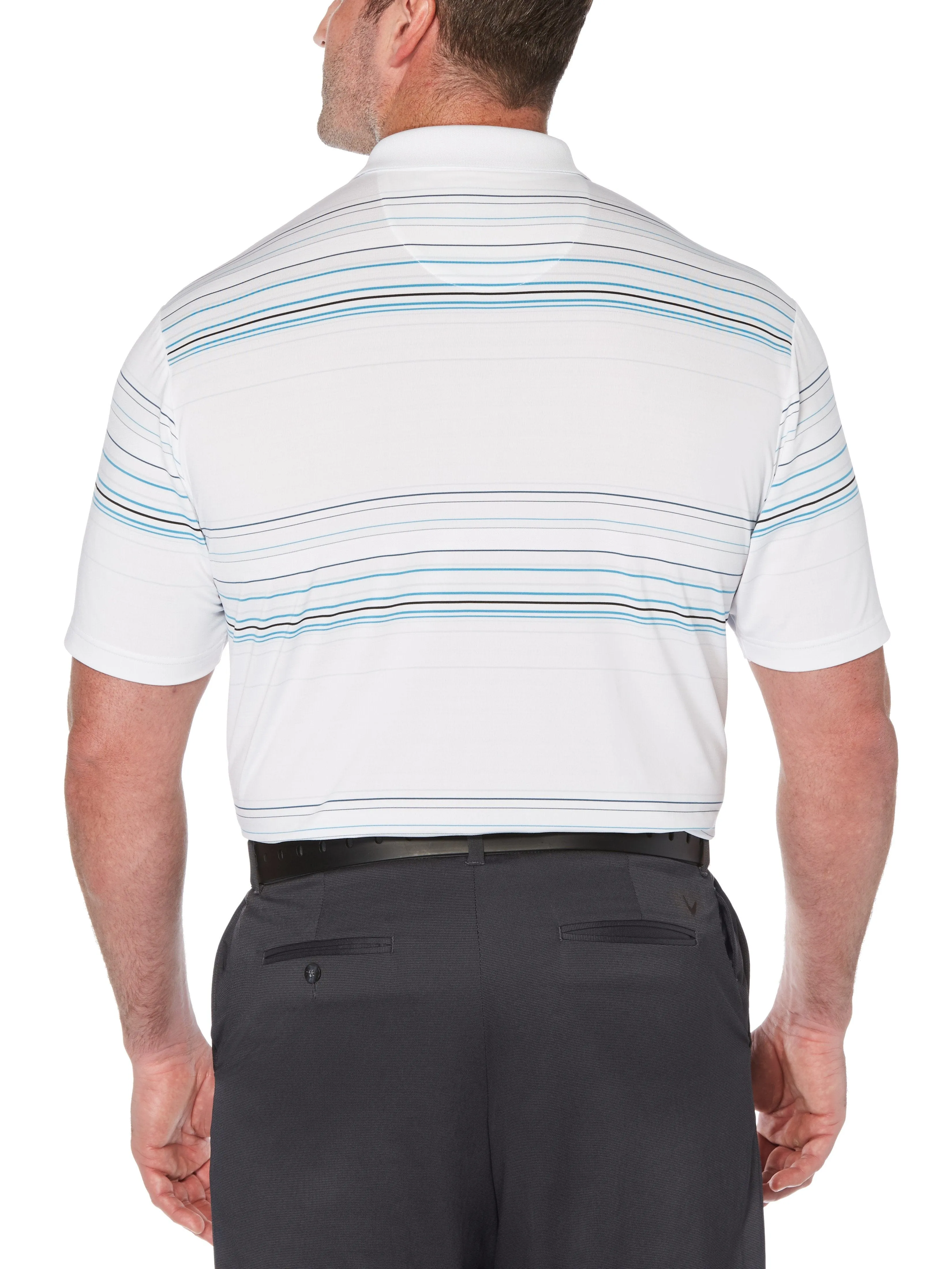 Big & Tall Fine Line Roadmap Stripe Polo
