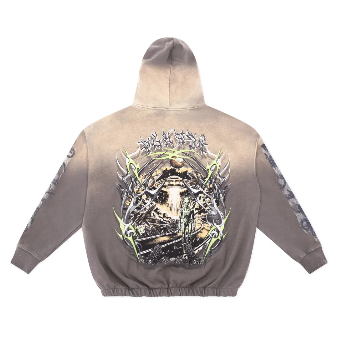 Biosignature Washed Hoodie - Grey/Tan