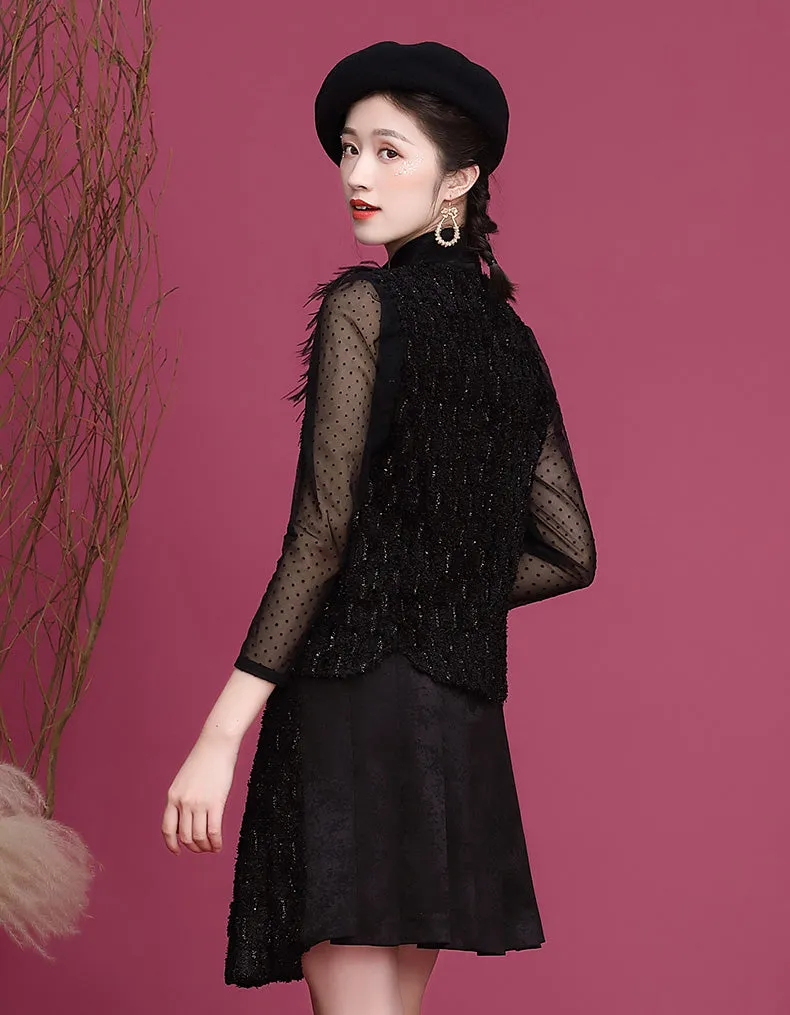 Black Two-Piece Qipao Cheongsam