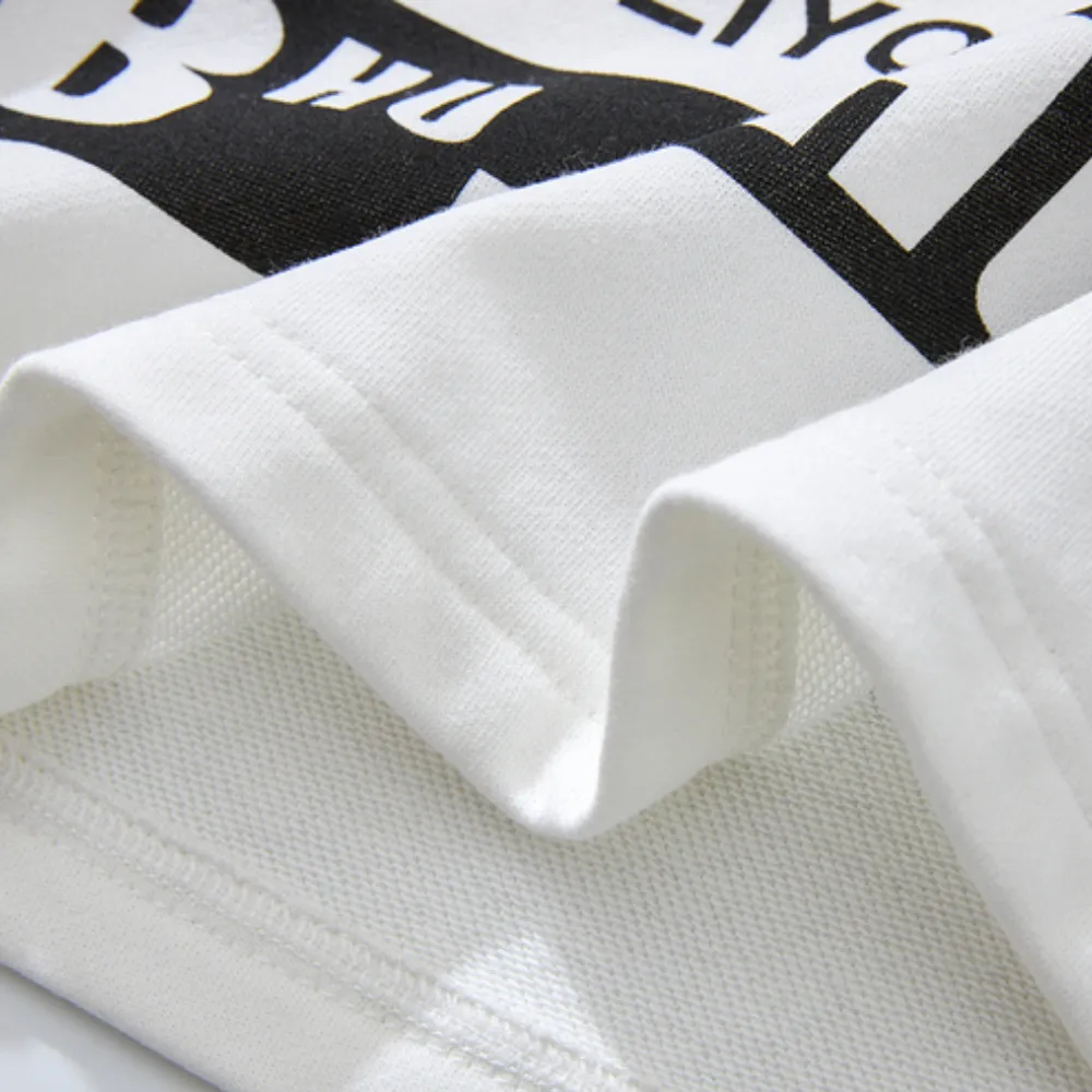 Bold Letter Pattern Polo Sweatshirt