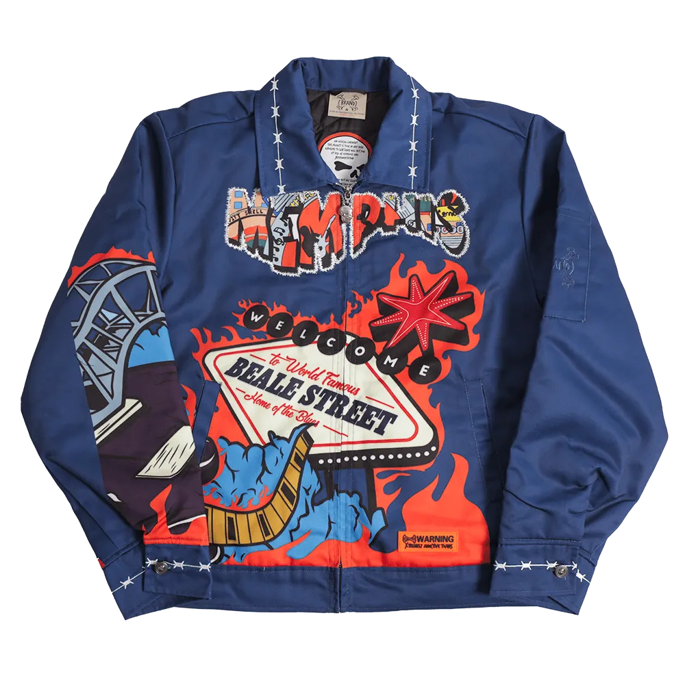 BRAND X WELCOME TO BEALE STREET WORK JACKET (NAVY)