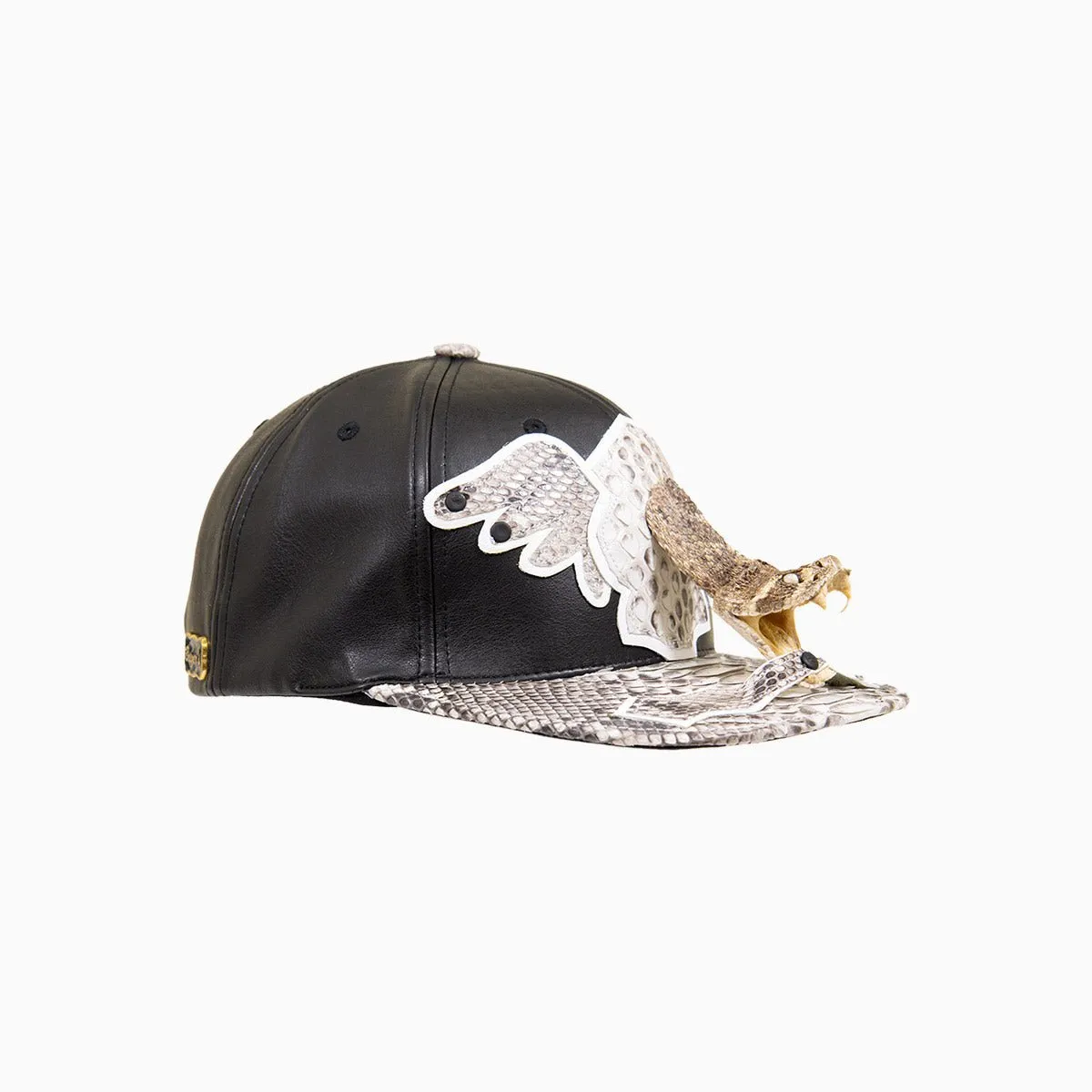Breyer's Buck 50 Leather Hat with Faux Snake Skin Visor