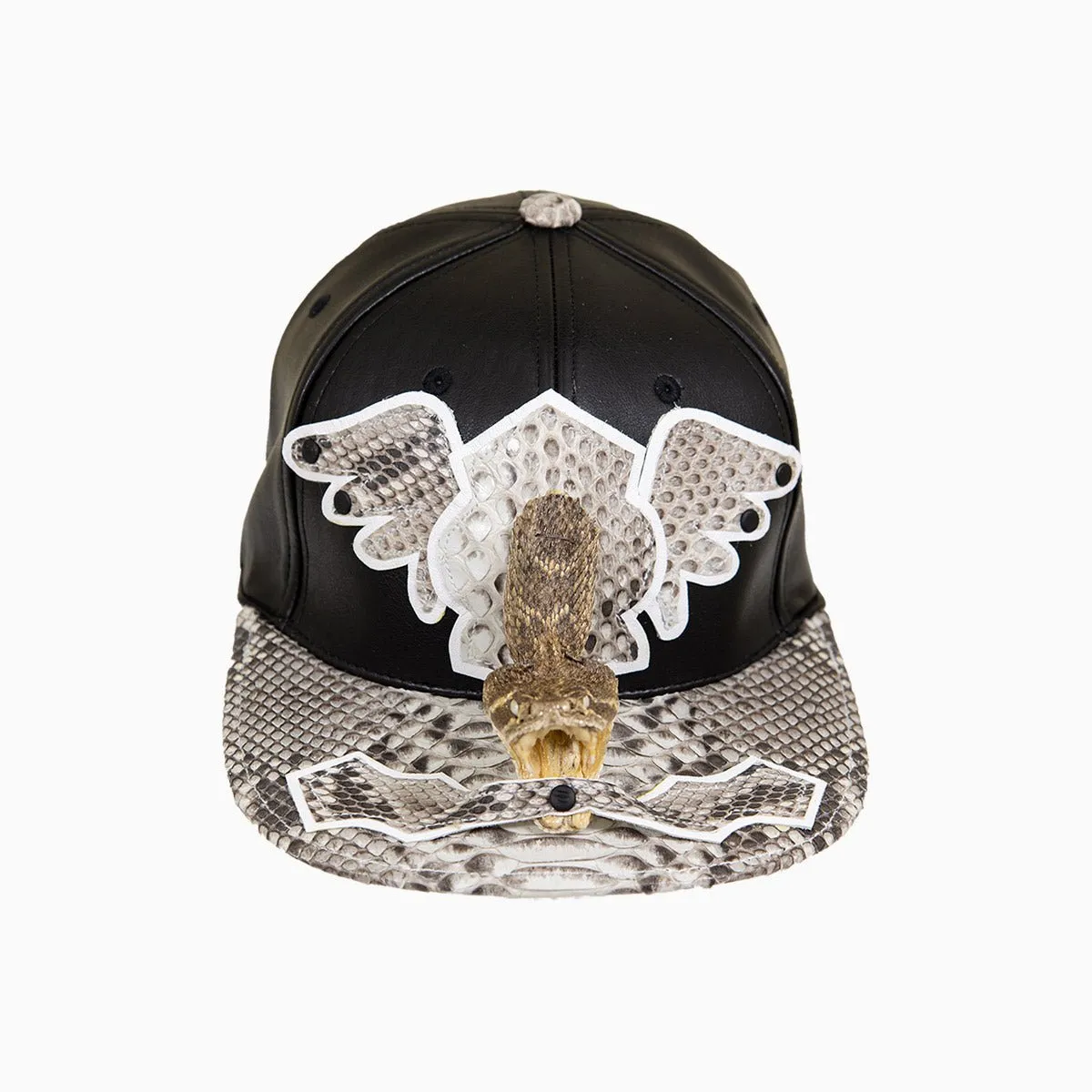 Breyer's Buck 50 Leather Hat with Faux Snake Skin Visor