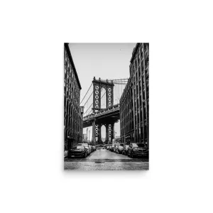 Brooklyn Bound – Edgy Black & White Brooklyn Bridge Poster