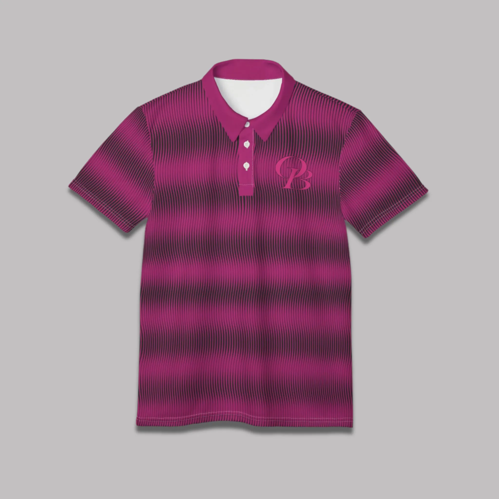 Bubble Gum Pink Swirly Pattern Unisex Casual Short-Sleeve Polo Shirt