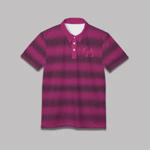 Bubble Gum Pink Swirly Pattern Unisex Casual Short-Sleeve Polo Shirt