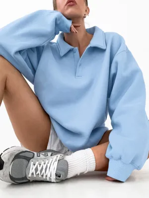 Button Down Turtleneck Sweatshirt