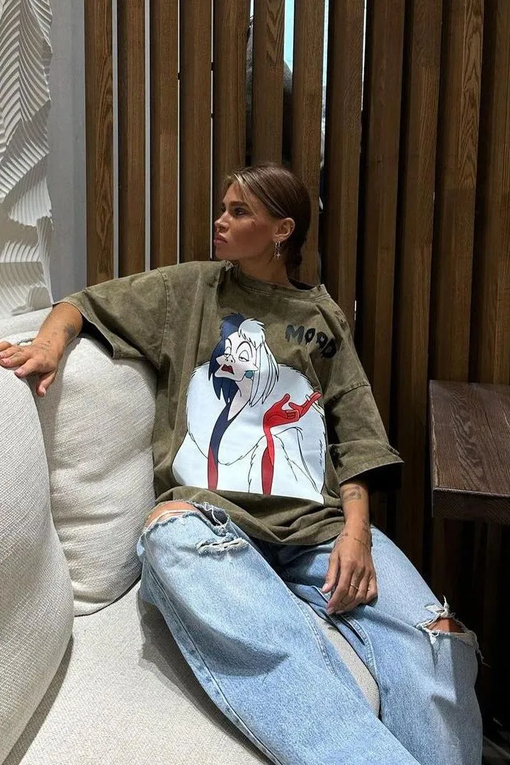 Cartoon print design T-shirt