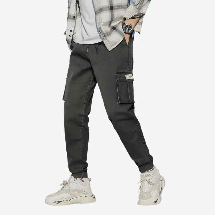 Casual Elastic Cuff Cargo Jogger Jeans