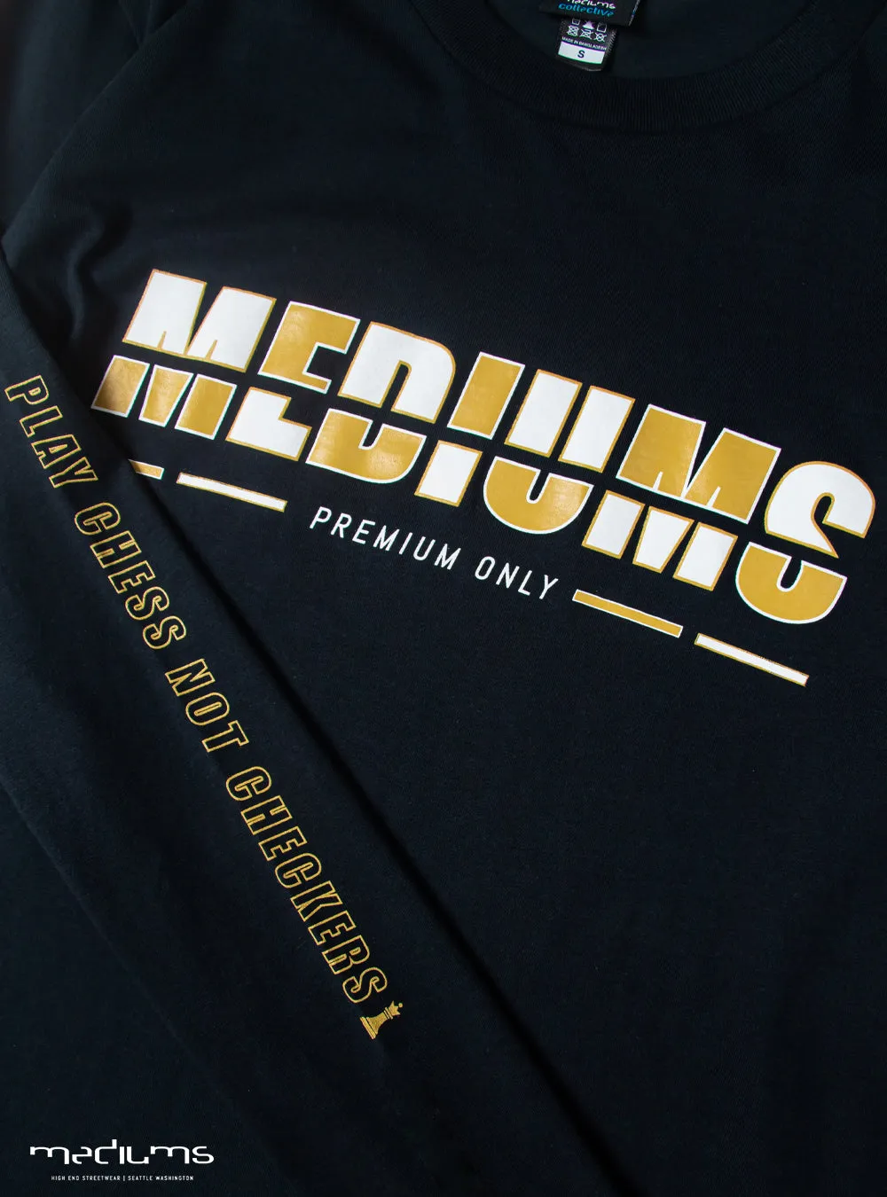 Chequered Mediums Logo - Navy