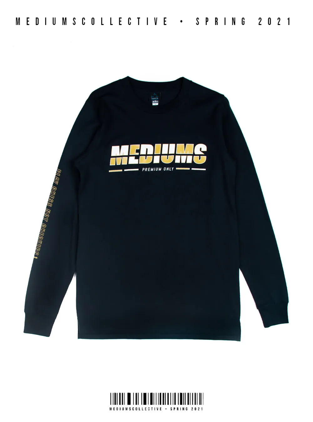 Chequered Mediums Logo - Navy