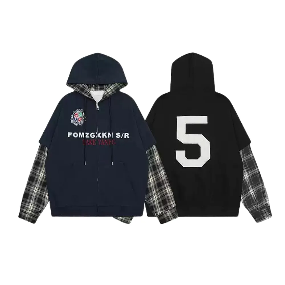 Classic Check Lined Embroidered Hoodie