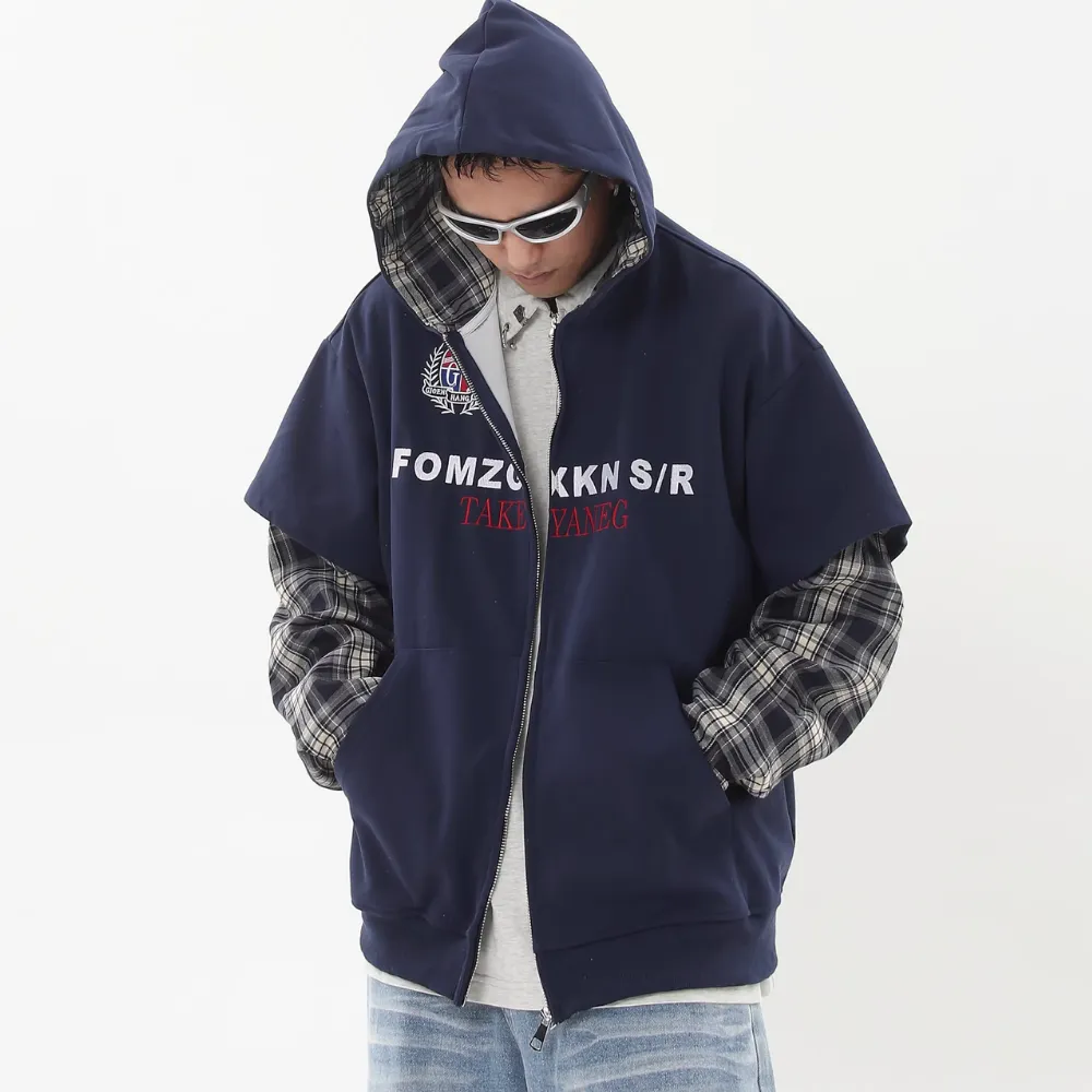 Classic Check Lined Embroidered Hoodie