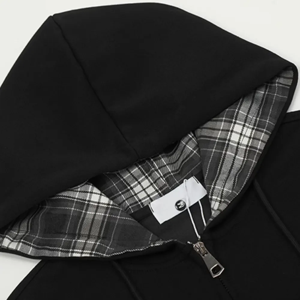 Classic Check Lined Embroidered Hoodie
