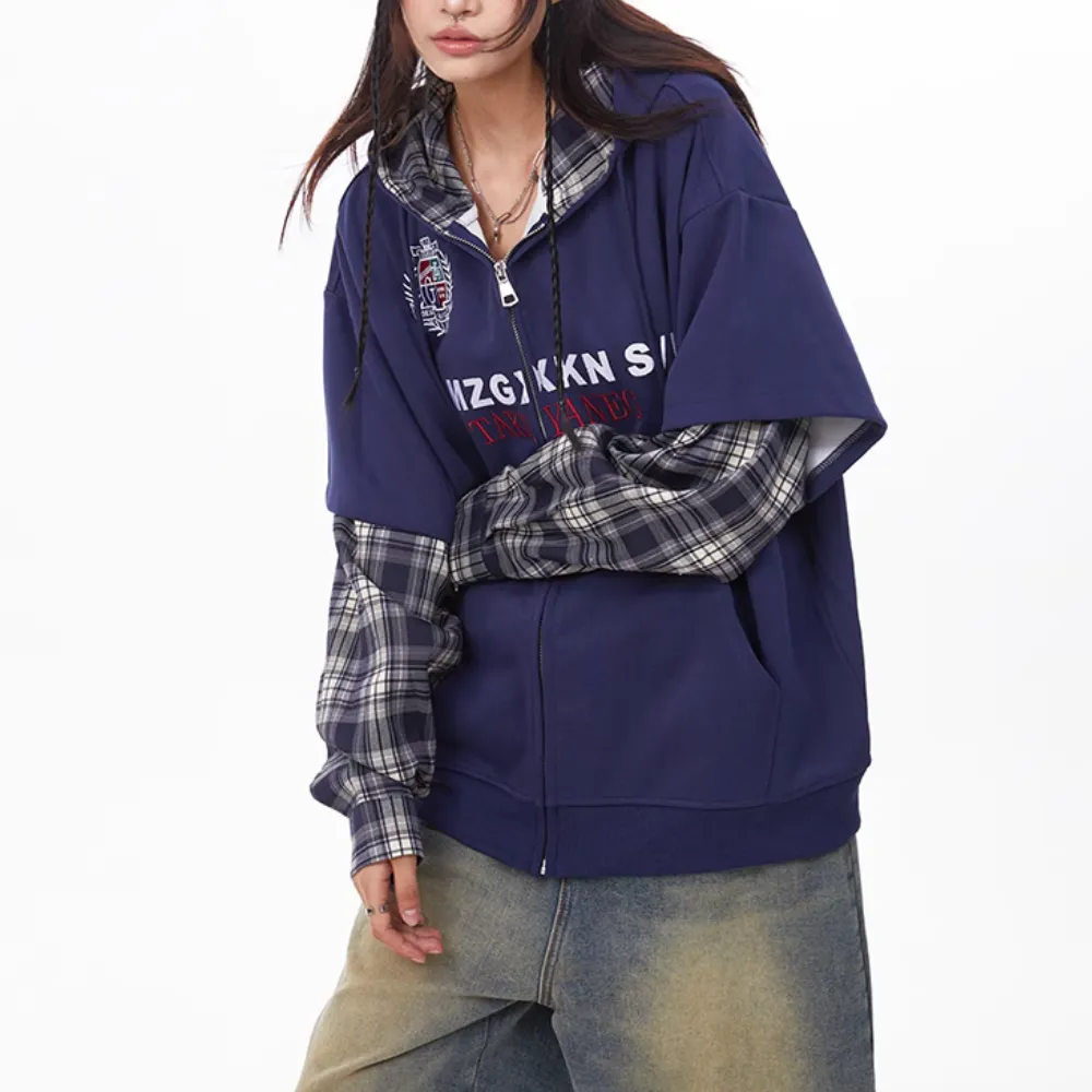 Classic Check Lined Embroidered Hoodie