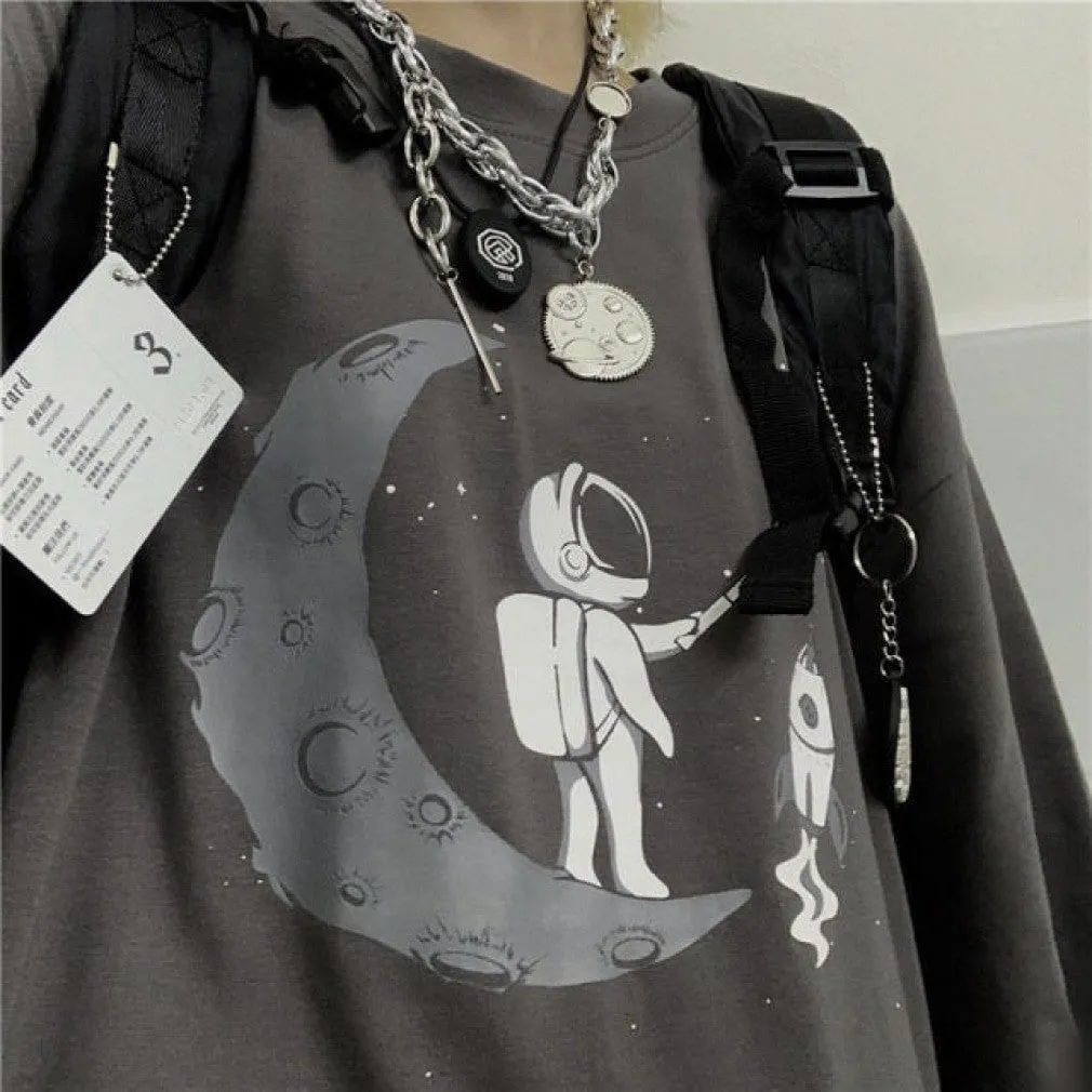 ContiNent 33 Men Long Sleeve T-shirts Autumn Print Gothic Vintage Ulzzang Cozy High Street Streetwear 5XL Baggy Korean Trendy
