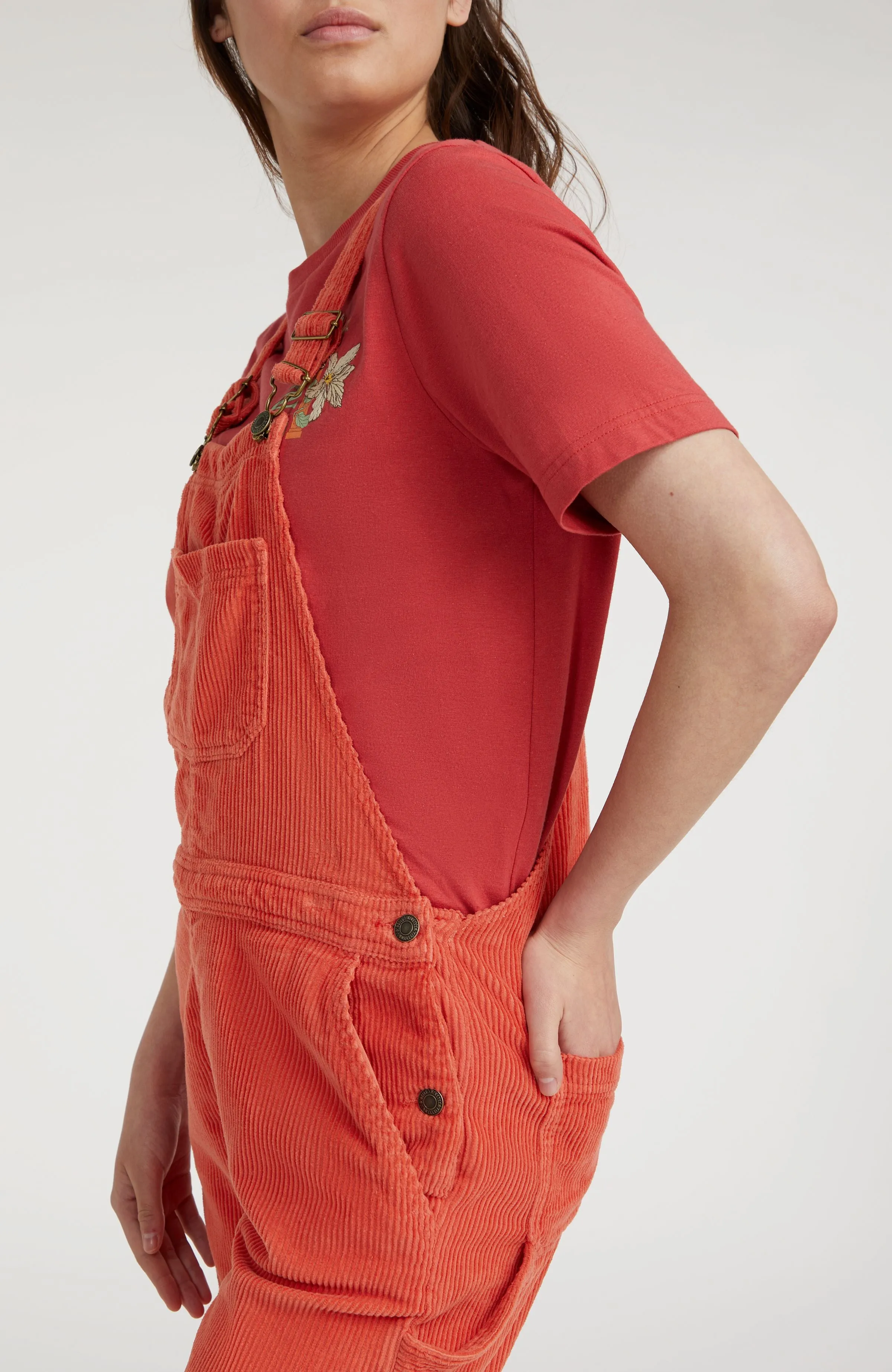 CORD DUNGAREE | Red Orcher