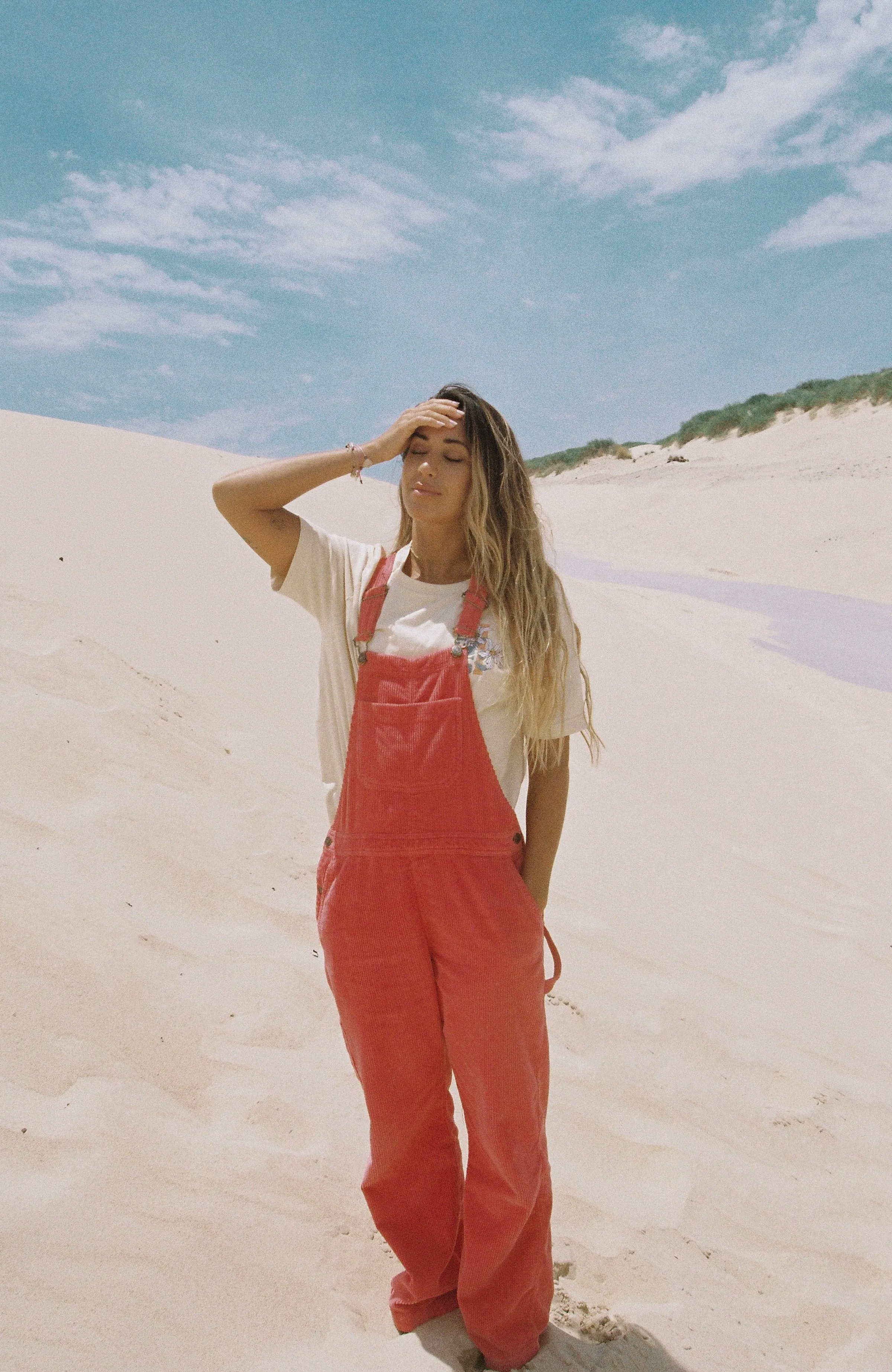 CORD DUNGAREE | Red Orcher