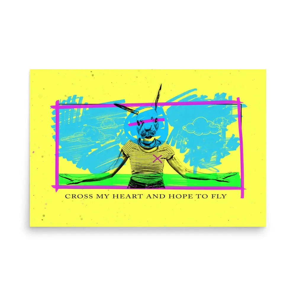 Cross My Heart – Yellow Street Art Poster