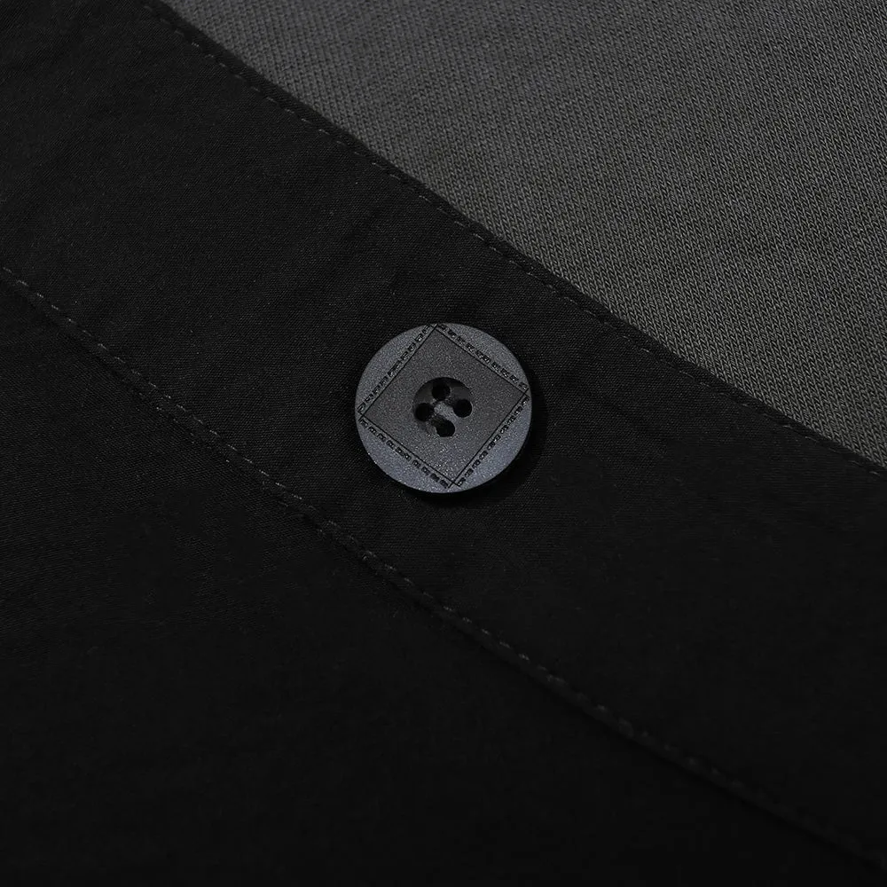 Dark Gray Street Asymmetric Tiered Spliced Print Sweatshirt