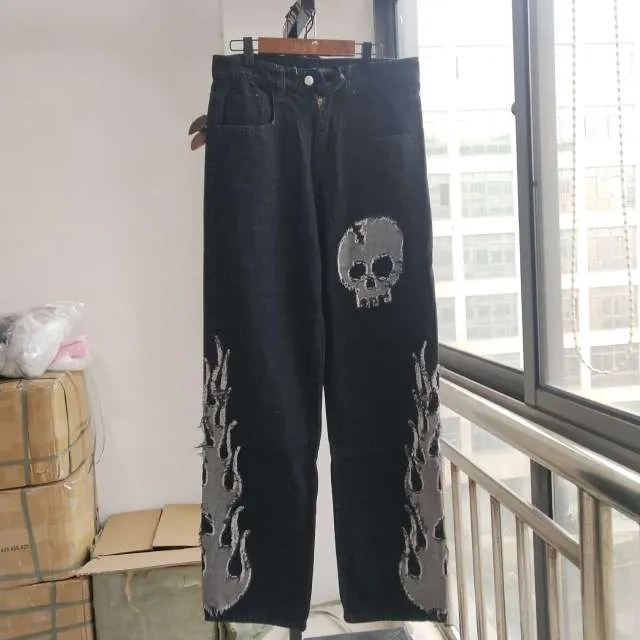 Dark streetwear Wash Jeans Women Spring 2022