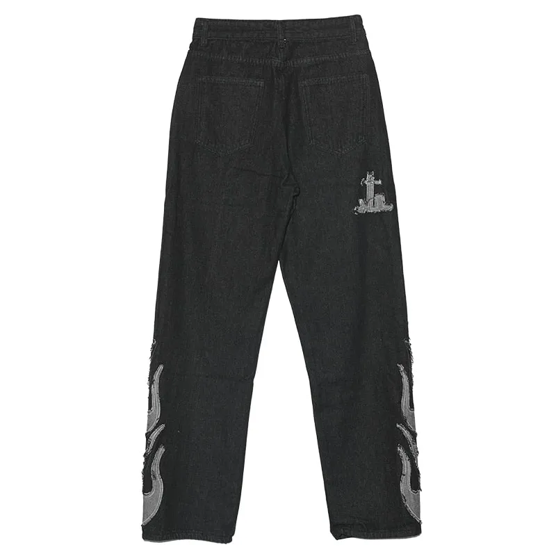 Dark streetwear Wash Jeans Women Spring 2022