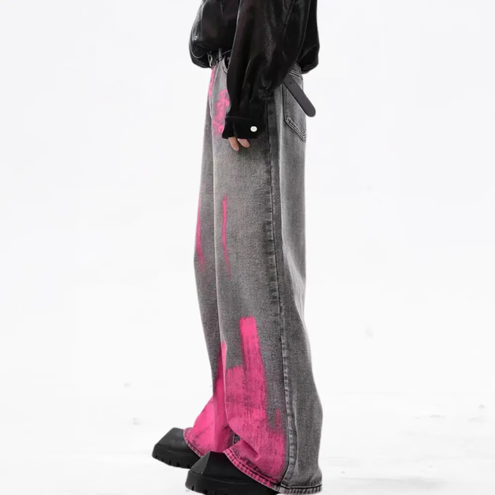 DF| Street Art Spray Painted Jeans