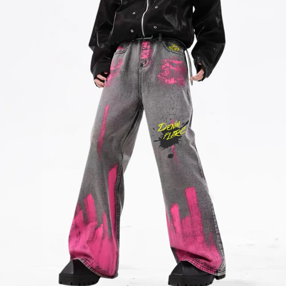 DF| Street Art Spray Painted Jeans